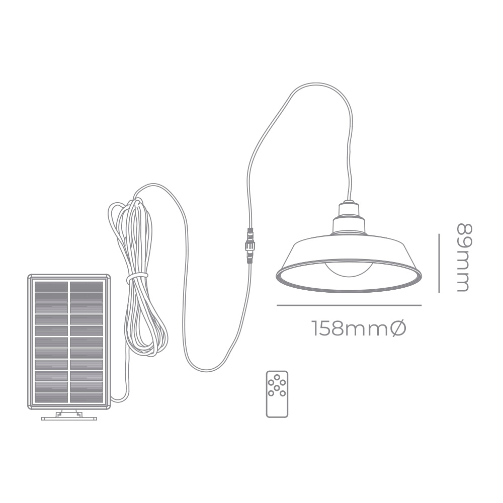 COLGANTE SOLAR CAMPING NEGRO - CANDIL
