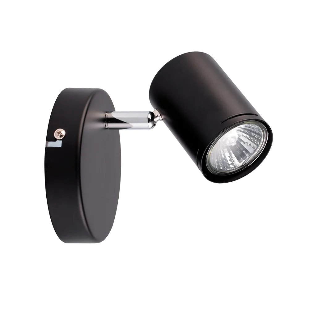 APLIQUE HAFDIS 1L GU10 NEGRO C/CROMO - MARKAS - 65113