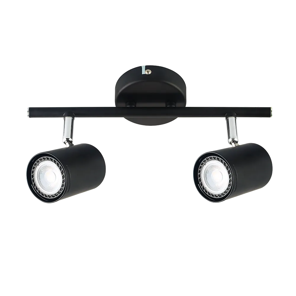 [U1032] APLIQUE HAFDIS 2L GU10 NEGRO C/CROMO - MARKAS - 65114