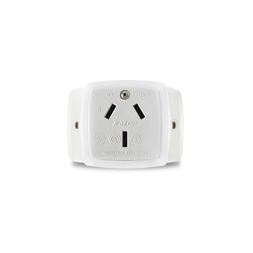 BASE TOMA EXTERIOR PVC BLANCA 20A C/T - KALOP - 04953