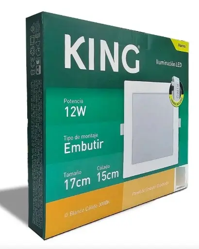 PANEL LED EMBUTIR KING 12W CUADRADO LC - MACROLED - 70449