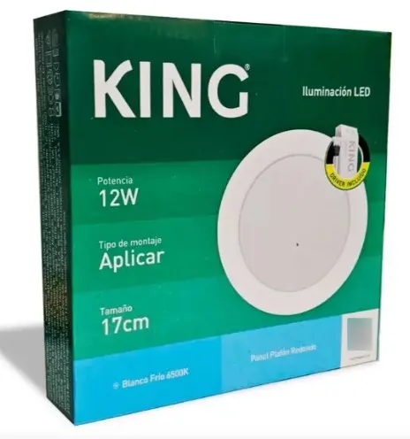 PANEL LED SUPERFICIAL KING 12W REDONDO LF - MACROLED - 70460