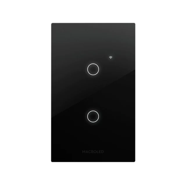 TECLA SMART TOUCH MACROLED 2 CANAL NEGRO 10A - MACROLED - 67939N