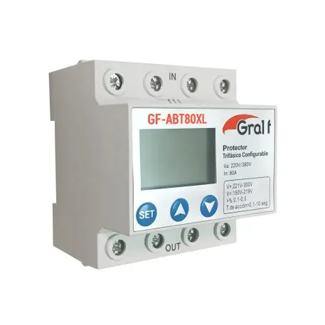 PROTECTOR TRIFASICO 80A CON VOLTIMETRO - GRALF - 69187