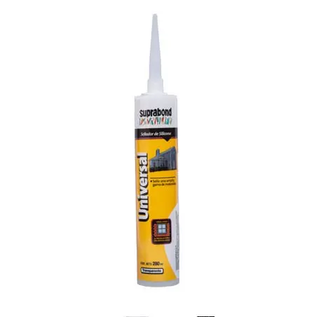 SILICONA 100% UNIVERSAL TRANSPARENTE 280GR - SUPRABOND - 70031