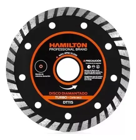 DISCO DIAMANTADO TURBO FINO 115MM P/PORCELANATO - HAMILTON - 64407