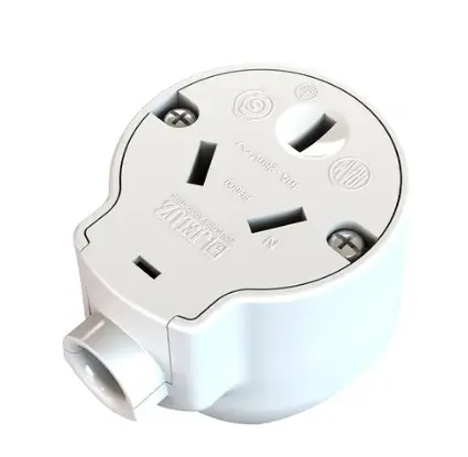 FICHA HEMBRA 2X10A. +T SAL LATERAL BLANCO MANIJA - JELUZ - 70360