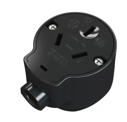 FICHA HEMBRA 2X10A. +T SAL LATERAL NEGRO MANIJA - JELUZ - 70361