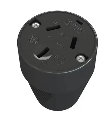 FICHA HEMBRA 2X10A. +T SAL LONGUITUDINAL NEGRO - JELUZ - 70357