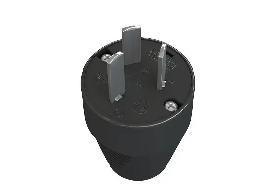 [FM631] FICHA MACHO 2X10A+T SALIDA LONGUITUDINAL NEGRO - JELUZ - 70359