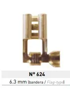 TERMIN. LATON `H` 6,3 MM C/BAND (624) - LCT - 03182