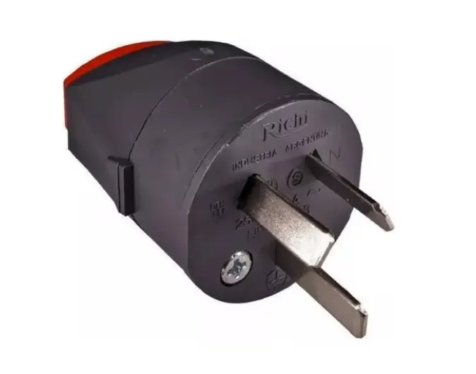 [103.273.15.02] FICHA MACHO 2X10A+T GRIS SALIDA LONGITUDINAL - RICHI - 00547N