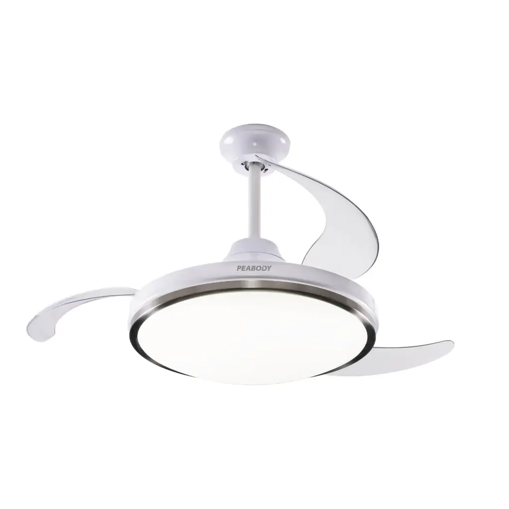 [PE-VTRDC425B] VENTILADOR DE TECHO BLANCO CON LUZ LED DIM 72 W PALETAS RETRACTILES - PEABODY - 70959