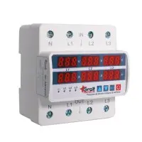 PROTECTOR DE TENSION TRIFASICO CON VOLTIMETRO Y AMPERIMETRO - GRALF -