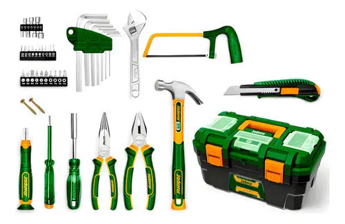CAJA PVC + KIT DE HERRAMIENTAS MANUALES DE 85 PIEZAS - JADEVER -