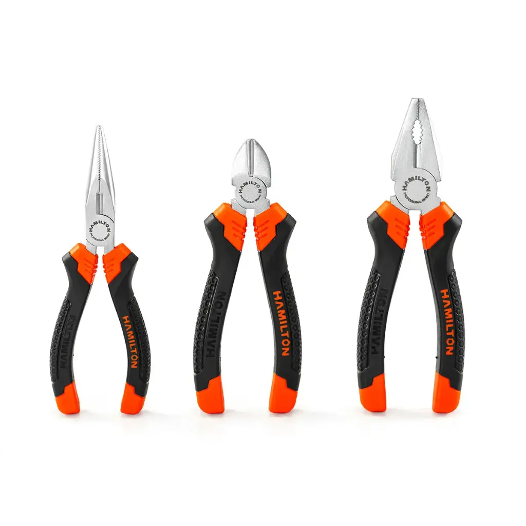 [JPA001] SET 3 PIEZAS DE PINZAS Y ALICATE - HAMILTON -