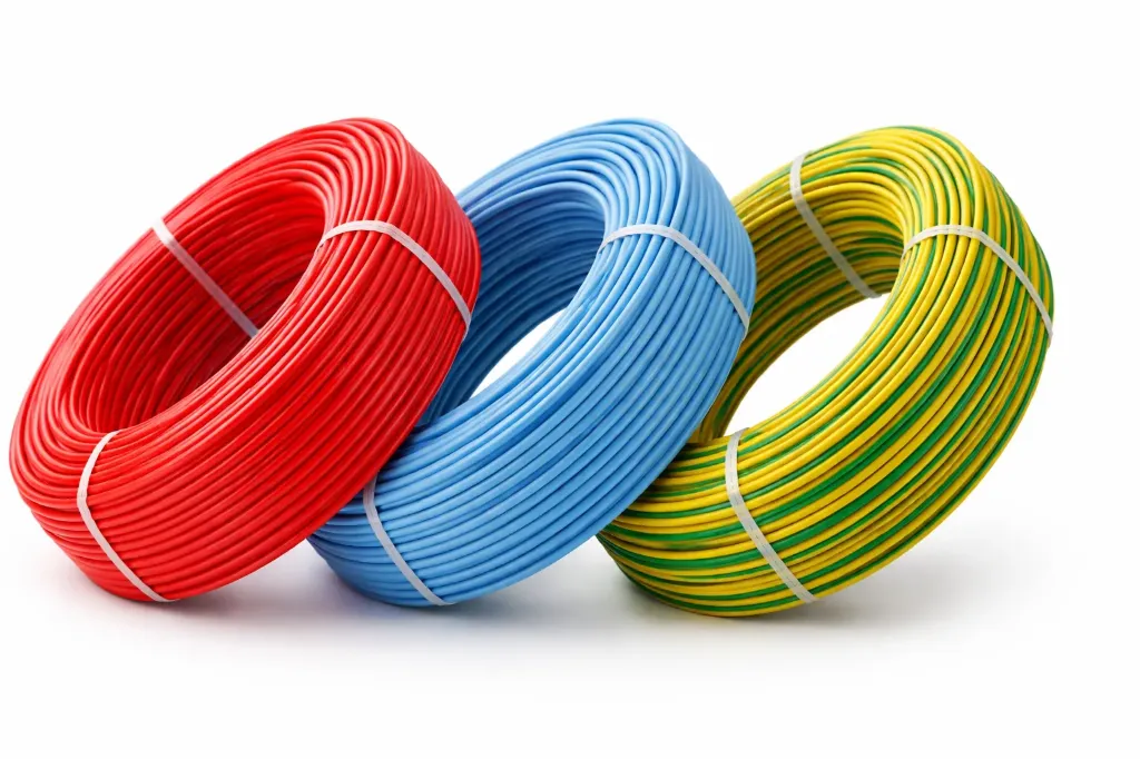 COMBO 3 ROLLOS 25 METROS CABLE UNIPOLAR 1 X 2,50 MM (CELESTE, ROJO, VERDE-AMARILLO)