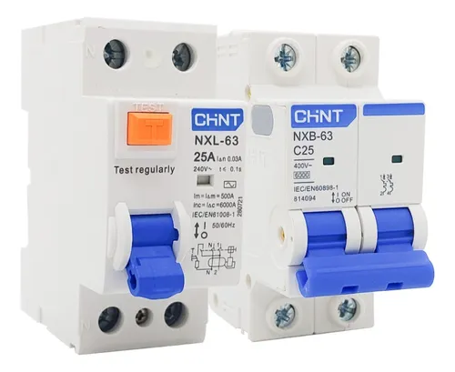 COMBO INT. TERMOMAGNETICA 2X25A + INT. DIFERENCIAL 2X25A 30MA - CHINT