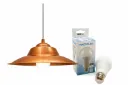COMBO COLGANTE DE CHAPA COBRE + BULBO 15W 4500K -