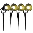 COMBO 4 ESTACAS DE ALUMINIO + 4 DICROICAS 7W LN -