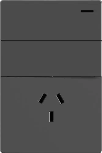 TECLA MILAN GRIS 2 CANAL +1 TOMACORRIENTE BASTIDOR METALICO - MACROLED -