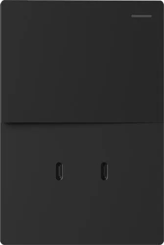 TECLA 1 CANAL + 2 USB C DE 30W MILAN NEGRO - MACROLED -