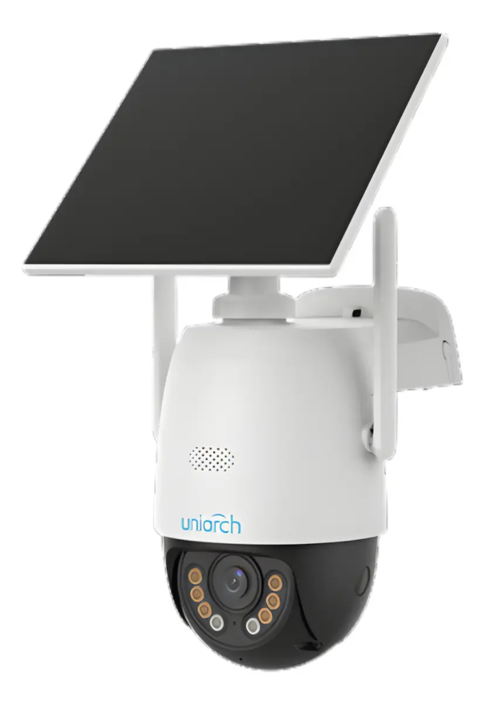 CAMARA IP UNIARCH CONEXION 4G/LTE CON PANEL SOLAR Y BATERIA, INTERIOR/EXTERIOR, PARA HOGAR RESOLUCION 3MP LENTE FIJA DE 4 MM, MICROFONO Y ALTAVOZ, DETECCION DE CUERPO - UNIVIEW -