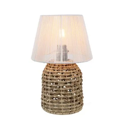 VELADOR C/PANTALLA RATTAN 24CM - LIGUEN ILUMINACION