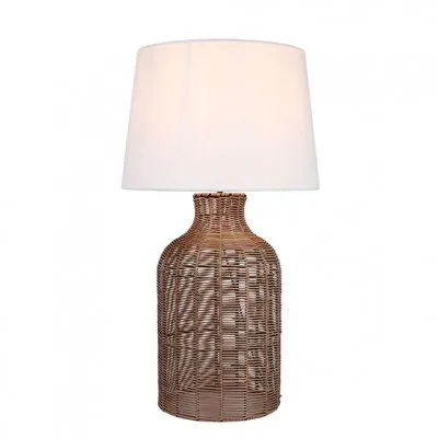 VELADOR C/PANTALLA RATTAN 22CM - LIGUEN ILUMINACION
