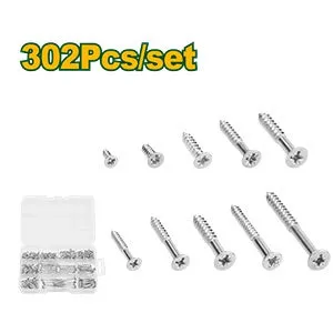 KIT DE TORNILLOS FIX PUNTA AGUJA CON CUELLO DE 302 PIEZAS - JADEVER
